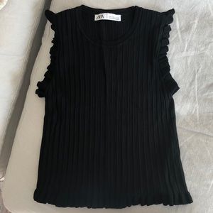 Zara Black Knit Tank L